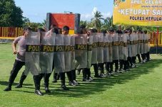 Hadapi Pilkada Serentak 2024, Polres Kepulauan Talaud Rutin Gelar Latihan Dalmas