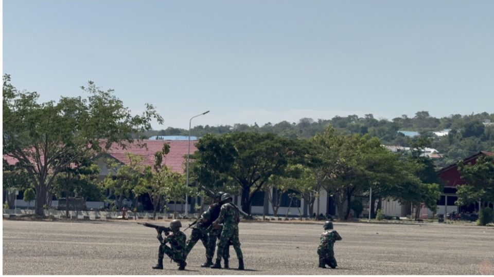 Prajurit Yonmarhanlan VII Kupang Laksanakan Simulasi Latihan Peran Tempur Pangkalan