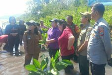 Kegiatan penanaman 10.000 pohon mangrove di Jaga I Desa Tiwoho, Kecamatan Wori (22/7/2024)