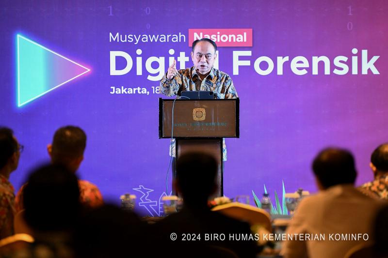 Seminar dan Musyawarah Nasional Asosiasi Forensik Digital Indonesia di Jakarta Pusat, Kamis (18/07/2024)