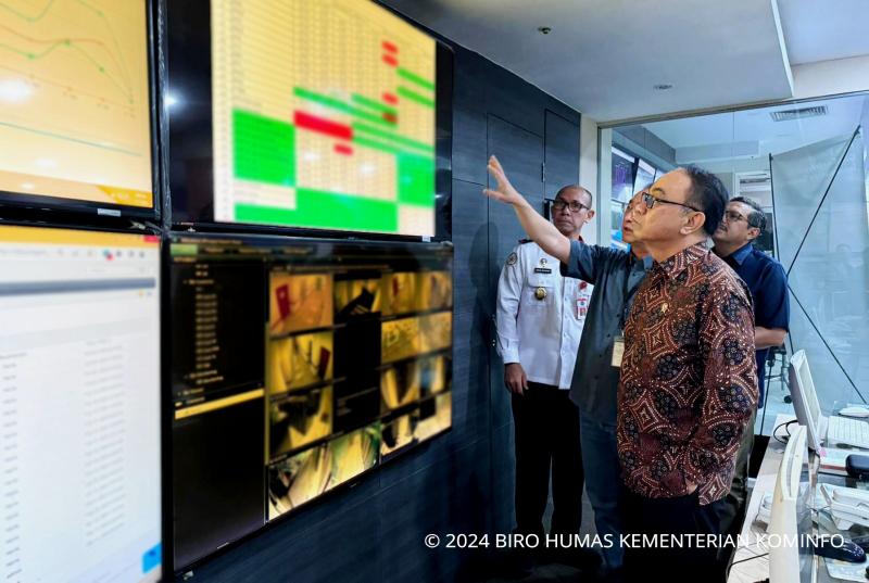 Security Operation Center PDNS 1 di Jakarta Selatan yang hari ini dikunjungi Menkominfo dikelola oleh Lintasarta, (19/7/2024)