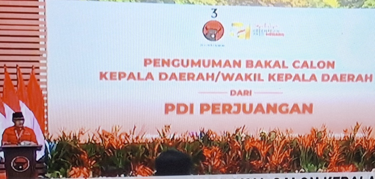 PDIP Umumkan 60 Pasangan Calon untuk Pilkada Serentak 2024, Steven Kandouw dan Denny Tuejeh Calon Gubernur Sulut