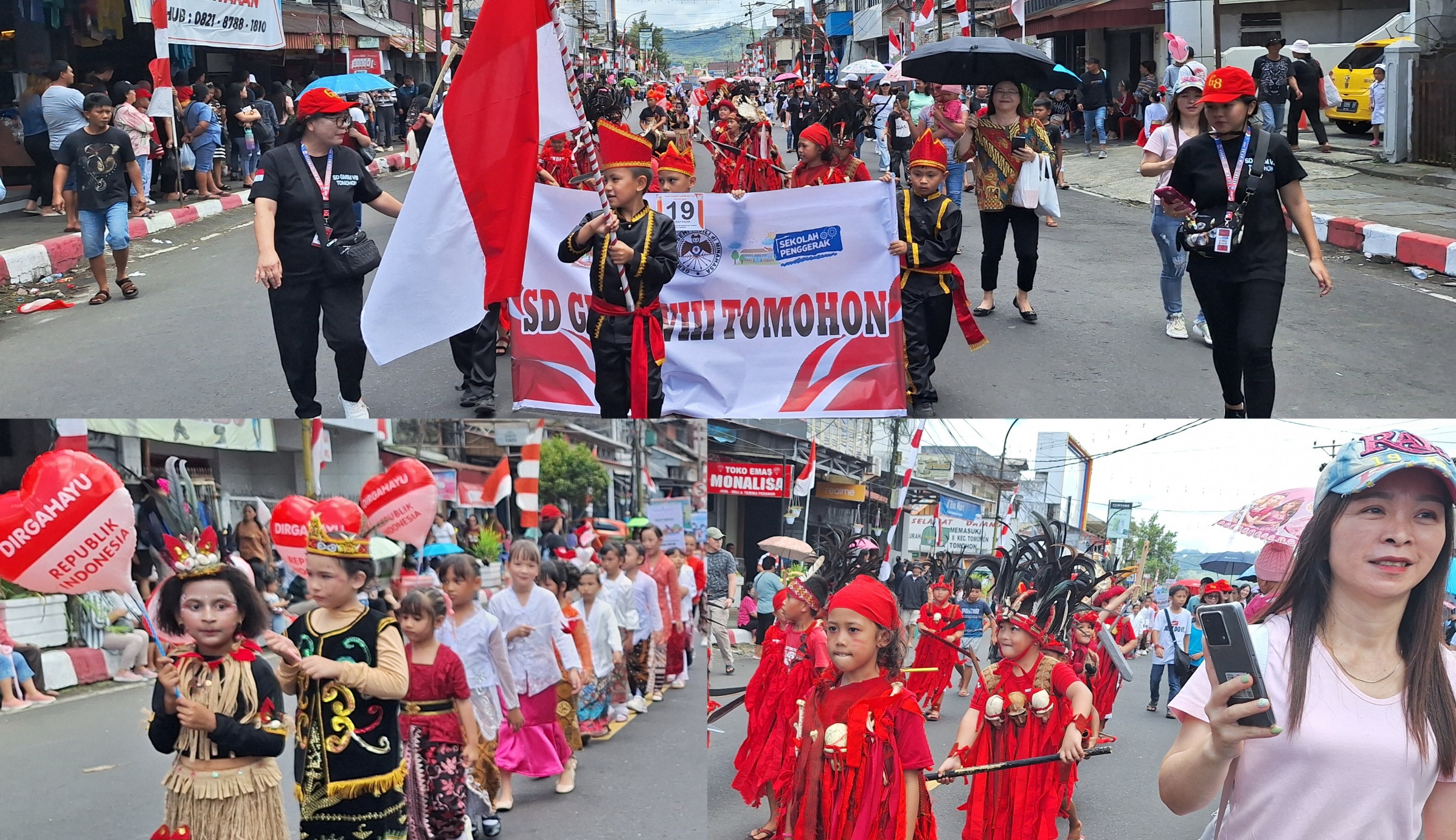 SD GMIM 8 Kolongan Curi Perhatian di Pawai Bocah HUT ke-79 RI dengan Tarian Kabasaran dan Pakaian Adat Nusantara