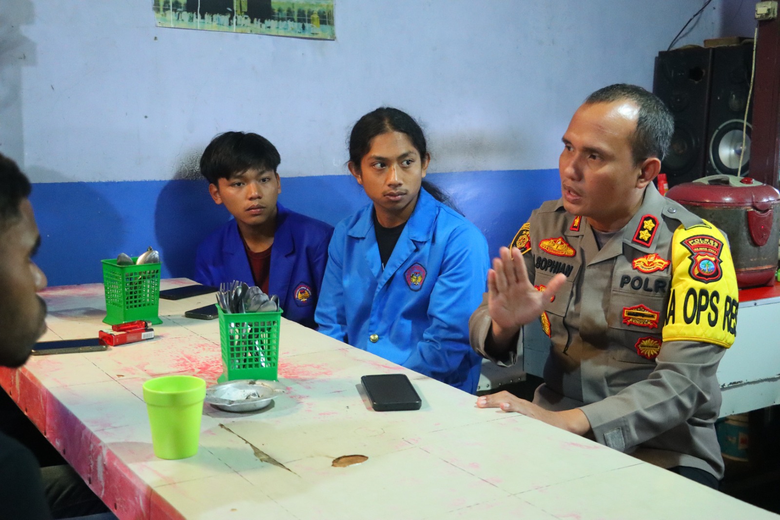 Program Minahasa "ASIK" yang disampaikan Kapolres Minahasa AKBP S. Sophian, Kepada mahasiswa UNIMA, Minggu (1/8/2024)