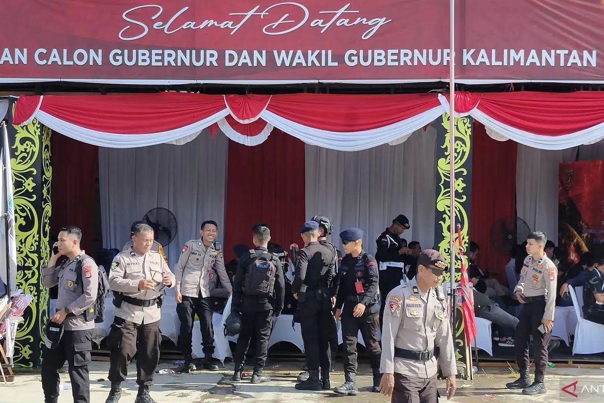 Karo Ops Polda Kaltara, Kombes Pol Yohanes Jalung Siram, di Kantor KPU Kaltara di Jalan Sengkawit, Tanjung Selor, Kabupaten Bulungan, Senin (2/9/2024)