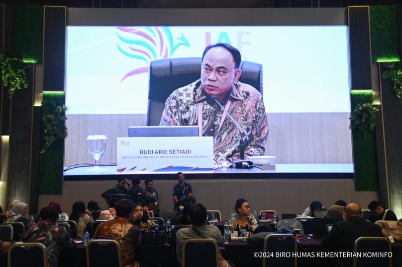 Konferensi pers di Media Center HLF-MSP dan IAF di Pecatu Hall, Bali Nusa Dua Convention Center, Badung, pada Minggu (01/09/2024)