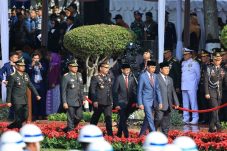 Presiden Jokowi memimpin upacara Hari Kesaktian Pancasila yang berlangsung di Monumen Pancasila Sakti, Lubang Buaya, Jakarta Timur, pada Selasa (1/10/2024)