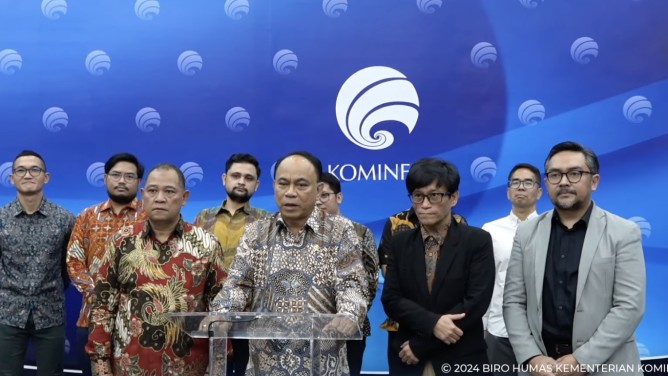 Deklarasi Pilkada Damai 2024 dan Anti-Hoaks di Media Center, Kantor Kementerian Kominfo, Jakarta Pusat, (Foto dok)