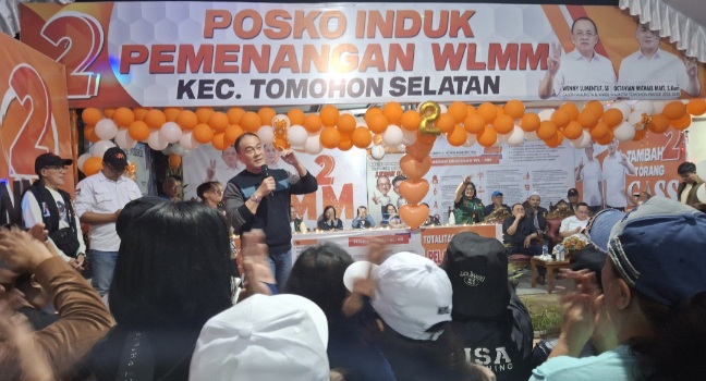 Andy Sengkey Bakar Semangat Pendukung Menangkan WLMM di Pilkada Tomohon