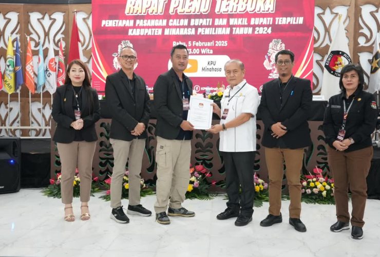 KPU Minahasa Tetapkan RD-Vasung Sebagai Pemenang Pilkada 2024, Gugatan di MK Ditolak