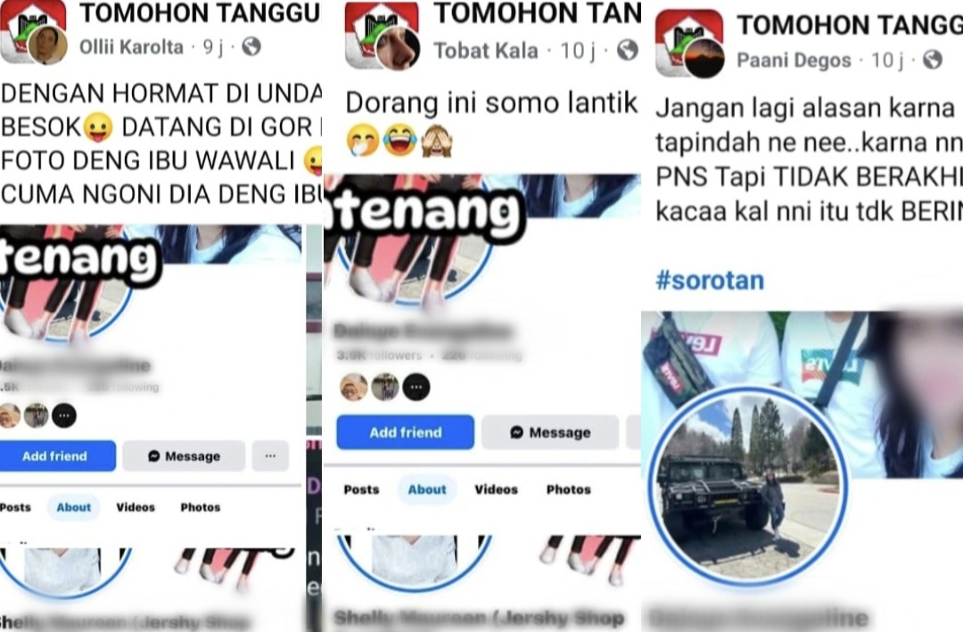 Polda Sulut Diminta Tindak Tegas Akun Facebook Palsu di Grup “Tomohon Tangguh”