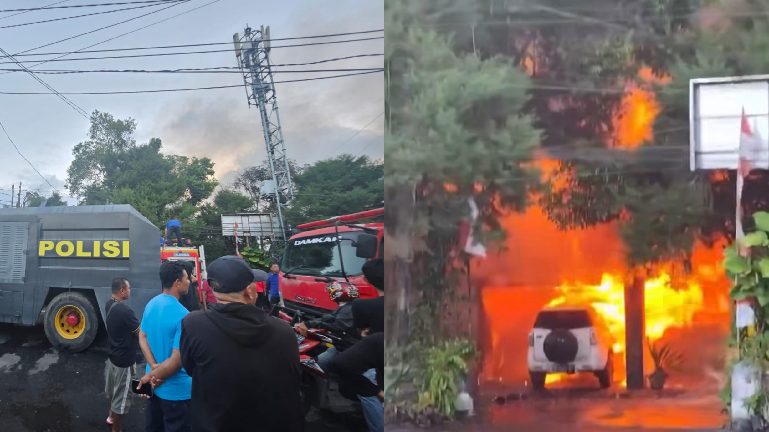 Kebakaran Hebat Hanguskan Hotel Mountain View Tomohon, Polisi Turunkan Water Cannon
