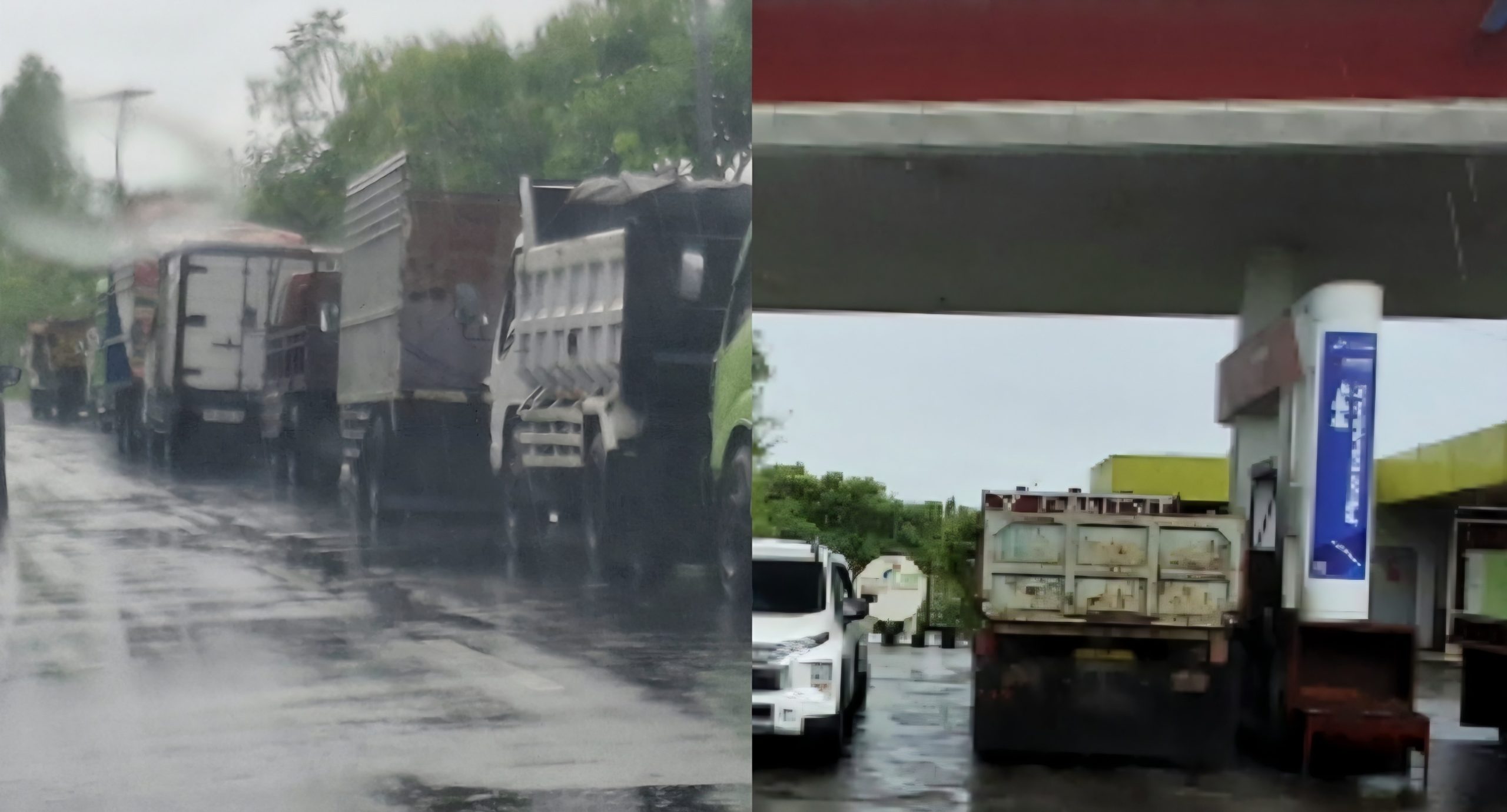 Antrian Dump Truk Kembali Mengular di SPBU Roong Tondano, Diduga Pasok Solar ke Tambang Ilegal