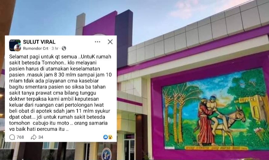 Pelayanan RS Bethesda Tomohon Disorot Publik, Dinilai Tak Sejalan dengan Slogan “Orang Samaria yang Baik Hati”