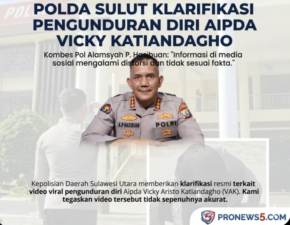 Polda Sulut Akhirnya Angkat Bicara soal Mundurnya Aipda Vicky Katiandagho