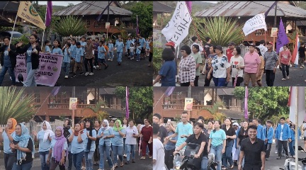 Selebrasi Paskah GMIM Sion Rambunan Meriah, Ratusan Jemaat dan Mahasiswa KKN UNIMA Turun Jalan