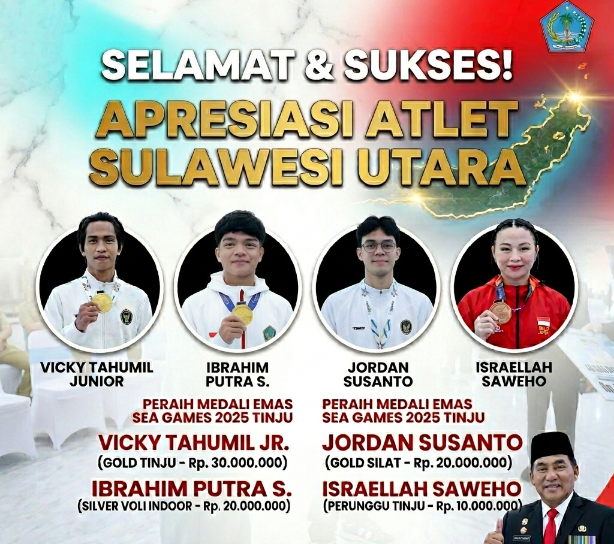 Atlet Sulut Dapat Hadiah Spesial dari Gubernur YSK