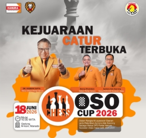 OSO Chess Cup 2026 Digelar di Manado, Total Hadiah Rp30 Juta, Panitia Buka Pendaftaran Umum dan Junior