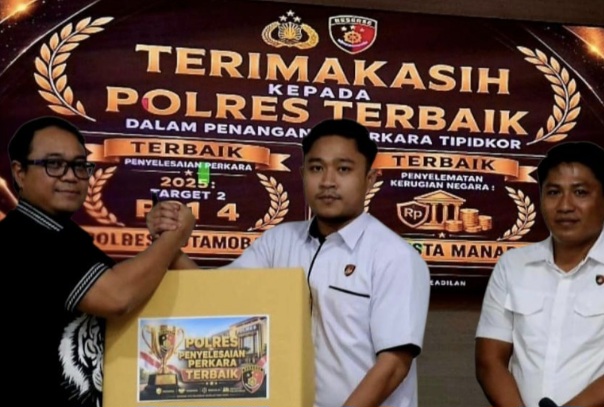 Terima Penghargaan dari Polda Sulut, Polres Kotamobagu Tegaskan Komitmen Berantas Korupsi