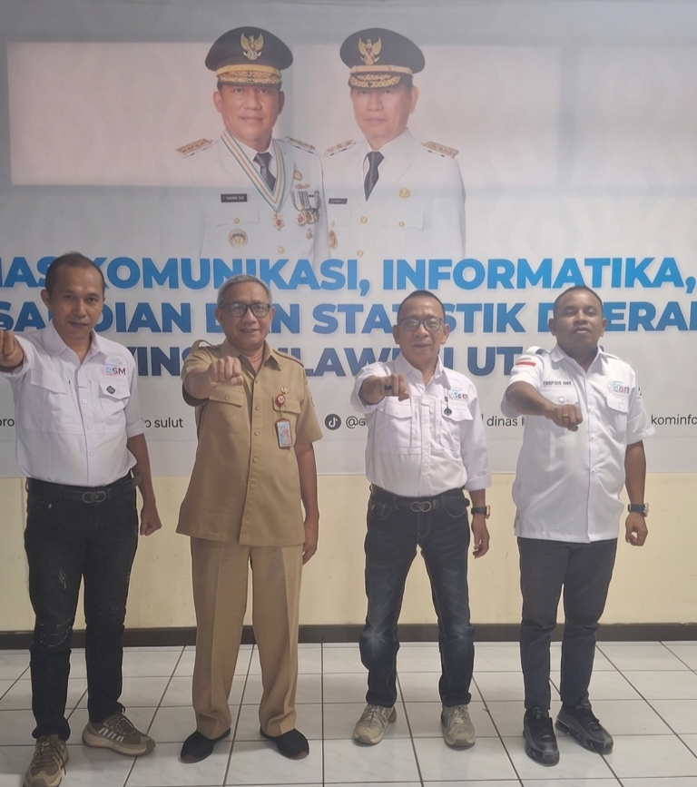 Diterima Asisten I dan Kadis Kominfo, SMSI Sulut Satu Komando Dukung Pemerintahan Yulius Selvanus–Victor Mailangkay