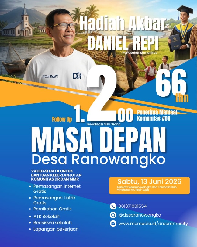Rayakan HUT ke-66 Daniel Repi, Komunitas #DR Gelar Validasi Data untuk Perluas Program Sosial di Ranowangko