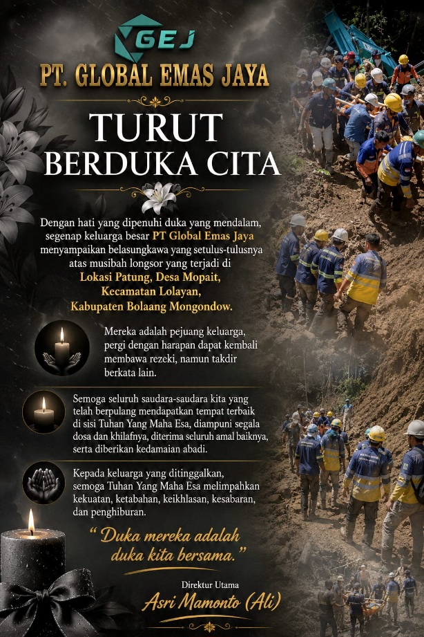 PT GEJ Sampaikan Belasungkawa atas Korban Longsor Tambang Emas Patung, Harap Pencarian Korban Hilang Segera Berhasil