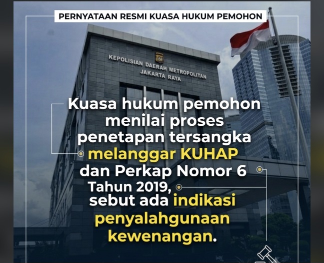 Ditetapkan Tersangka Tanpa Penyelidikan dan Gelar Perkara, Polda Metro Jaya Digugat di PN Tangerang