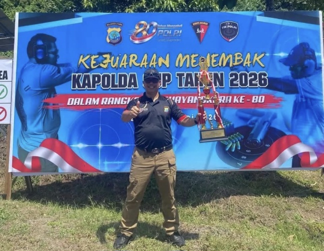 Kapolres Boltim AKBP Golfried Hasiholan Pakpahan Raih Juara II Kejuaraan Menembak Kapolda Cup 2026