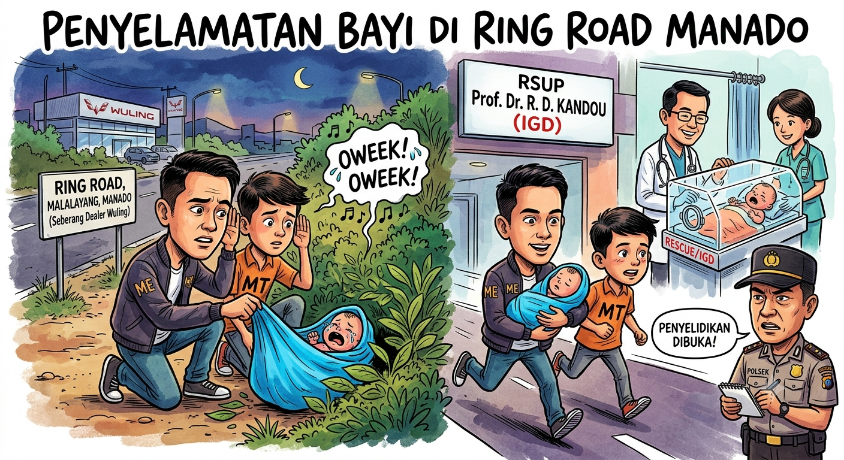 Tangisan Bayi di Ring Road Manado Bongkar Dugaan Penelantaran Anak