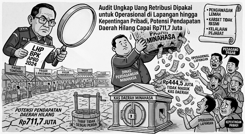 BPK Bongkar Kebocoran Retribusi Pasar Minahasa, Rp444,5 Juta Tak Masuk Kas Daerah