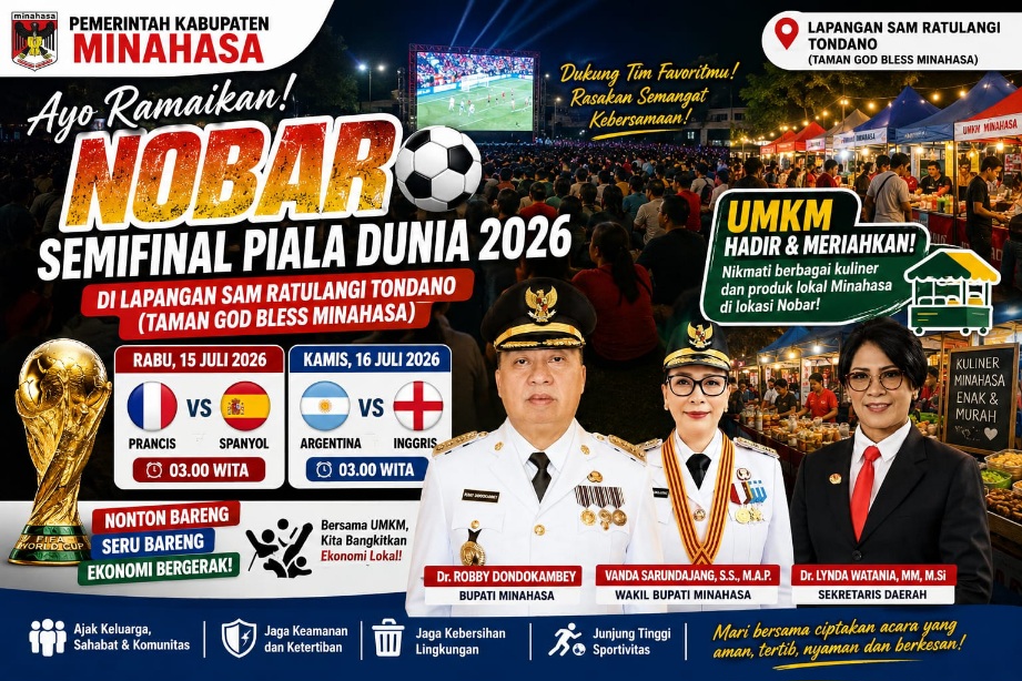 Pemkab Minahasa Nobar Semifinal Piala Dunia, Tonaas Noldi Lila: Ini Wadah Persatuan dan Penggerak UMKM
