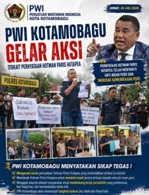 PWI Kotamobagu Gelar Aksi Damai, Desak Polisi Proses Hukum Hotman Paris atas Dugaan Penghinaan Profesi Wartawan