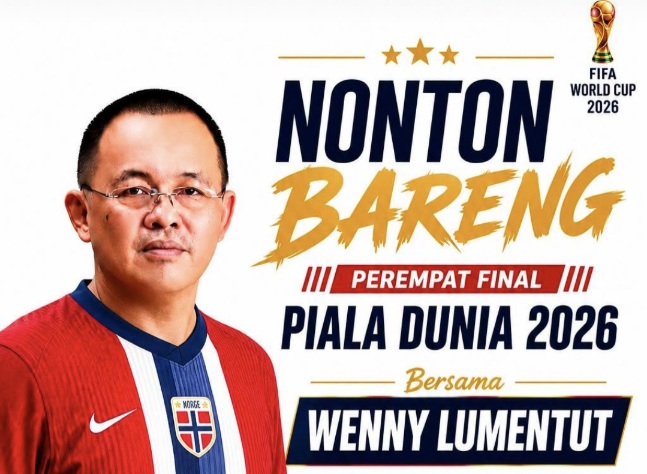 Wenny Lumentut Ajak Warga Tomohon Nobar Norwegia vs Inggris, Perkuat Kebersamaan Lewat Piala Dunia 2026