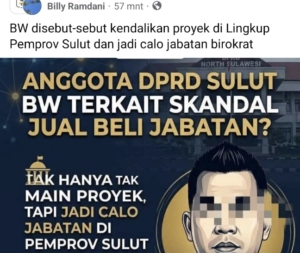 BW Diserang Lagi Lewat Akun Palsu, Pegiat Medsos Desak Cyber Polda Sulut Bertindak