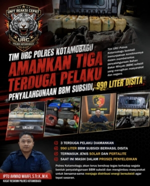 Tiga Terduga Penyalahguna BBM Bersubsidi Diciduk URC Polres Kotamobagu