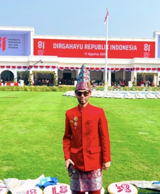 Usai upacara kenegaraan di Istana Merdeka Jakarta.
