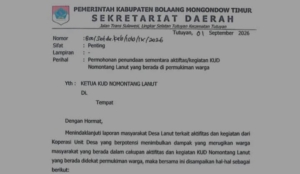 Pemkab Boltim Hentikan Operasional KUD Nomontang Lanut di Area Permukiman Warga