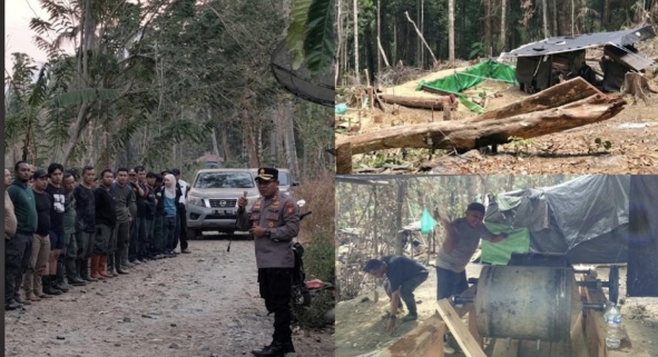 Operasi PETI Gunung Mobungayon! Kapolres Kotamobagu Turun Langsung Tertibkan 72 Tenda Tambang