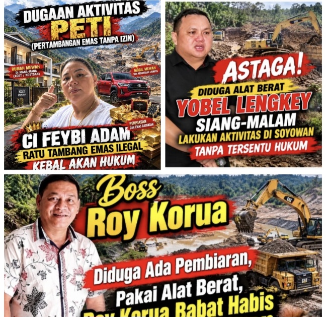Soroti PETI Soyowan, Aktivis Desak Kapolda Sulut Usut Tuntas Tiga Bos Tambang Ilegal